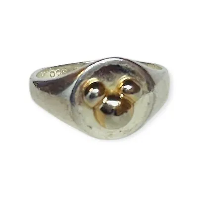 Disney Sterling 925 Silver Two Tone Mickey Mouse Icon Ring Sz 5 • $35