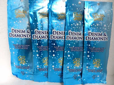 $24.95 • Buy 5 Packets Packs Denim & Diamonds Bronzer Tanning Bed Lotion By Swedish Beauty