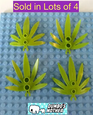 Lego Swordleaf Lime Green Plant 6 X 5 Palm Leaf With Clip City Harry Potter X4 • $3.36