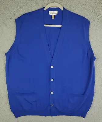 Malo Sleeveless Lightweight Wool Cardigan Sweater Men's 54 IT / XL US Royal Blue • $49.99