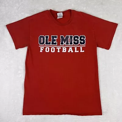 VINTAGE Y2K Ole Miss Rebels Shirt Small Men Football NCAA Distressed Faded Tee • $6