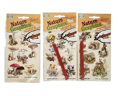 Vintage Marjolein Bastin Stickers Nature Graphics Dry Transfer Art Lot Of 3 • $12