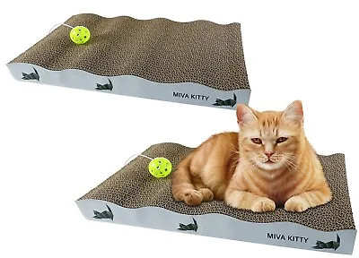 MIVA KITTY Cat Scratching Board - Reversible Cat Scratcher Post Ball And Catnip • $8.99