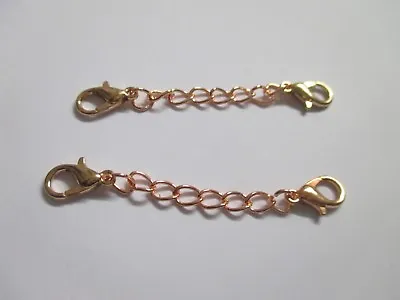 UK 2 Pieces 60 Mm Rose Gold Extension Necklace/Bracelet Jewellery Extender Chain • £2.95