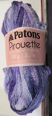 New 1 Skein Patons Pirouette 3.5 Oz Lavender-4 Medium-Acrylic & Nylon • $3.88