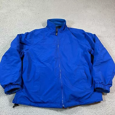 LL Bean Jacket Mens XL Blue Reversible Jacket Coat Full Zip • $29