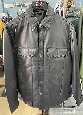 Motorcycle Leather Shirt Milestone By First Manufacturing New W/Tags Sz Large • $149