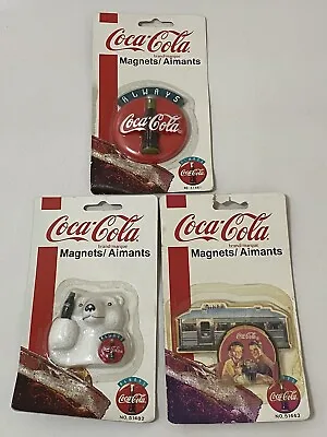 Coca Cola Magnet Fridge Lot 3 # 51481 # 51482 # 51443 Vinatge 1995 Sealed • $39.45