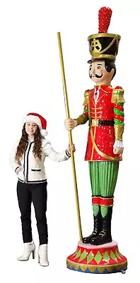 Nutcracker Toy Soldier Statue W/ Baton Large Christmas Decor 9FT In/Outdoor • $2699.99