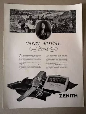 ▬► 1956 Advertisement - ZENITH Watch (watch) - Port Royal - Watchmaking - 1286 • £3.10