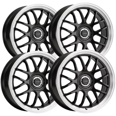 (4) Vision 478 Alpine 17x8 5x100/5x115 +38mm Black/Brushed Wheels Rims 17  Inch • $791.96