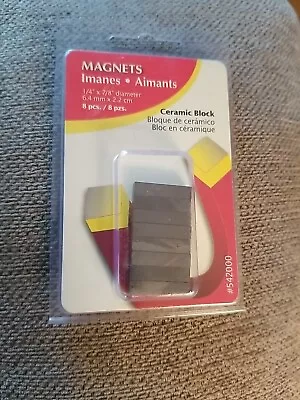 Hillman 54200 8 Magnets Ceramic Block 1/4” X 7/8”  8 Per Pack New Unopened  • $7.14