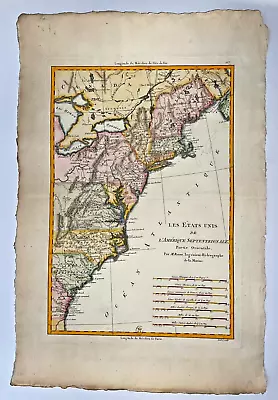 Southwest United States 1788 Rigobert Bonne Antique Engraved Map 18th Century • $280