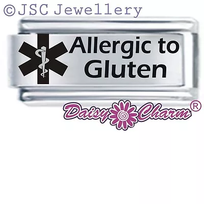 Daisy Charm MEDICAL ALERT Allergic To Gluten - For Italian Modular Bracelets • £5.81