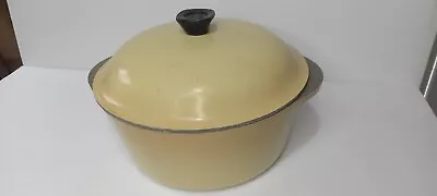 Vintage Club Harvest Gold Yellow Cast Aluminum 4 Qt Dutch Oven Pot With Lid • $17.60