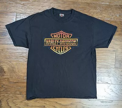 Harley Davidson Caliente San Antonio Texas Shirt Men's Large Black Biker Motorcy • $24.88