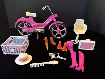 Vintage Barbie Moped Motor Bike & Accessories Mattel Hong Kong 1980s • $18.50