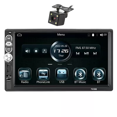 7in Car MP5 Player Bluetooth Carplay Android Auto Mirror Link USB FM W/Camera • $104.30