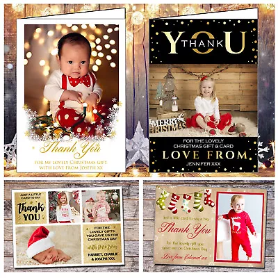 £13.10 • Buy Personalised Pack Of Christmas Thank You Cards With Photo + Free Envelopes Kids