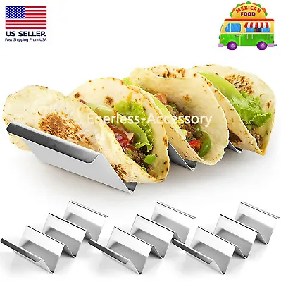 1/2/5 Pack Stainless Steel Taco Holder Stand Safe Rack Tray For Dishwasher Oven • $9.99