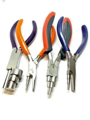 £34.99 • Buy 6 In 1& 3 Step Wrap N Tap &3 Step Con/flat Pliers Jewelry Wire Bail Making Tools