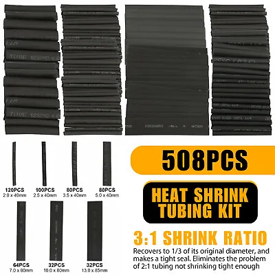 508pcs Heat Shrink Tubing Wire Wrap Assortment Set Waterproof Electrical Cable • $10.98