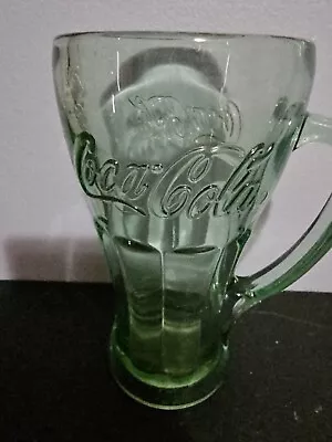 Vintage Green Coca Cola Glass With Handle Mug 12 Oz • $13.50