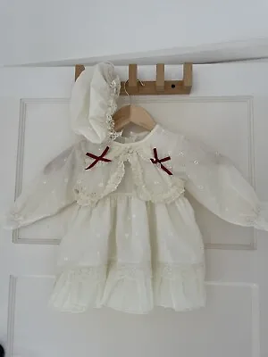 £18.50 • Buy BNWT Vintage Christening Gown Girls With Bonnet Size 12-18months