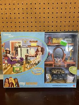 HTF Barbie Doll My Scene 2003 Getting Ready Chelsea Style Playset Furniture • $129.99