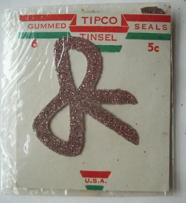 Vintage Tipco Christmas Seals Stickers  Glitter Bows Unopen Package Of 6 • $9.99