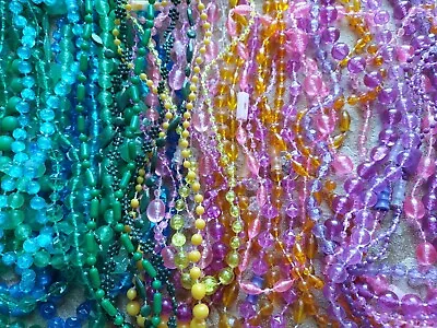 #G-Vintage Plastic New Orleans Mardi Gras 1970's- Carnival Parade Beads -3 Dozen • $8.25