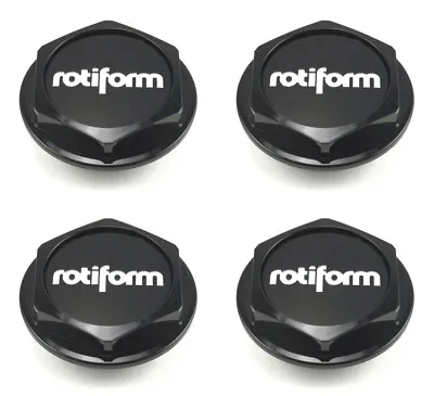 4x NEW Rotiform Gloss Black Hex Screw In Wheel Rim Center Caps 3-7/8  32170-26UK • $144