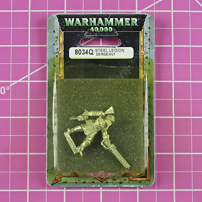 Warhammer 40K Steel Legion Sergeant NIB Metal - OOP - Imperial Guard Chainsword • $38.95