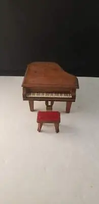 Dollhouse Miniature Shackman Grand Piano Music Box Chair Vintage • $29.99