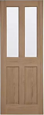 4 Panel Clear Glazed Oak Veneer Internal Door (H)1981mm (W)762mm (T)35mm • £99