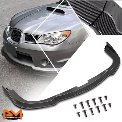 For 06-07 Subaru WRX / STI Carbon Fiber Look CS2-Style Front Bumper Spoiler Lip • $51.89