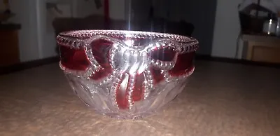 Mikasa Celebrations Crystal Hostess Serving Bowl Ruby Ribbon Collection • $13.75