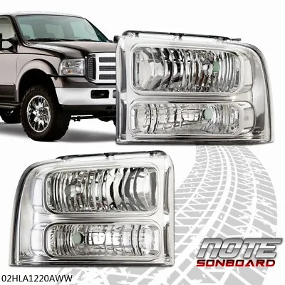 Clear Corner Clear/Chrome Headlights Fit For 2005-2007 Ford F250 F350 Super Duty • $68.50