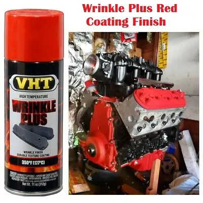 Satin Wrinkle Red Paint Engine Coating Valve Cover Winkle Texture Spray Can 350F • $29.99