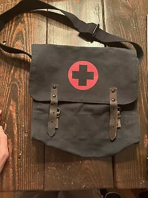 Rothco NATO Medic Canvas Bag Military Red Cross  Crossbody Messenger Bag - Black • $19