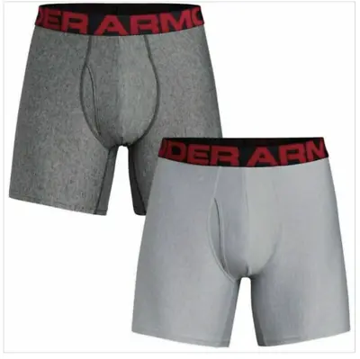 Men's 2-Pack Under Armour UA Tech Boxerjock  6  Inseam (Gray-Silver) Underwear • $25