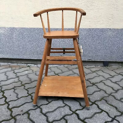 Vintage High Chair Baby Kids Wood Table Retro 70s • $159