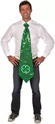 St. Patrick's Day Shamrock Jumbo Sequin Tie - New • $4.99