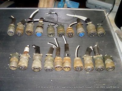 Lot 20 Assorted Used Amphenol Miltary Aircraft Connectors Free Shipping! A  • $64