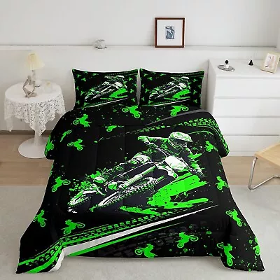 Feelyou Dirt Bike Comforter Set Twin Size Kids Racing Motocross Rider Comfort... • $80.16