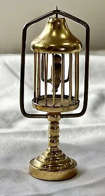 Vintage Brass Table Bird Cage W Stand 1:12 Dollhouse Miniature Birdcage Decor • $14.99