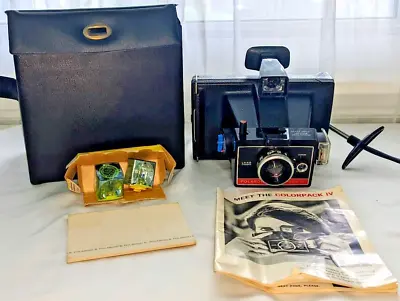 Vintage Polaroid Land Camera Colorpack IV & Case Manual 2 Flash Cubes 1969-1971 • $32.79