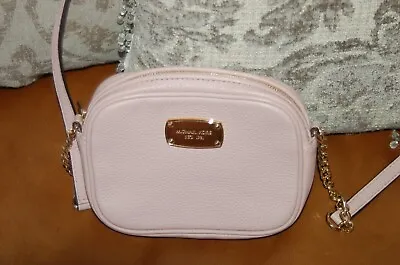 MICHAEL KORS SMALL CROSSBODY PINK LEATHER CHAIN STRAP Hand Bag Shoulder • $17.77