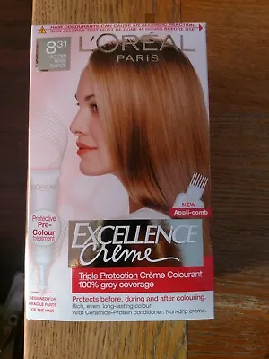 L'Oreal Paris Excellence Creme Colour 8.31  GOLDEN BEIGE BLONDE  • £6.50