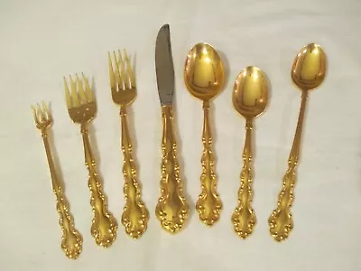 Oneida Community Golden Modern Baroque CHOICE Flatware Knife Fork Spoon Serving • $16.05